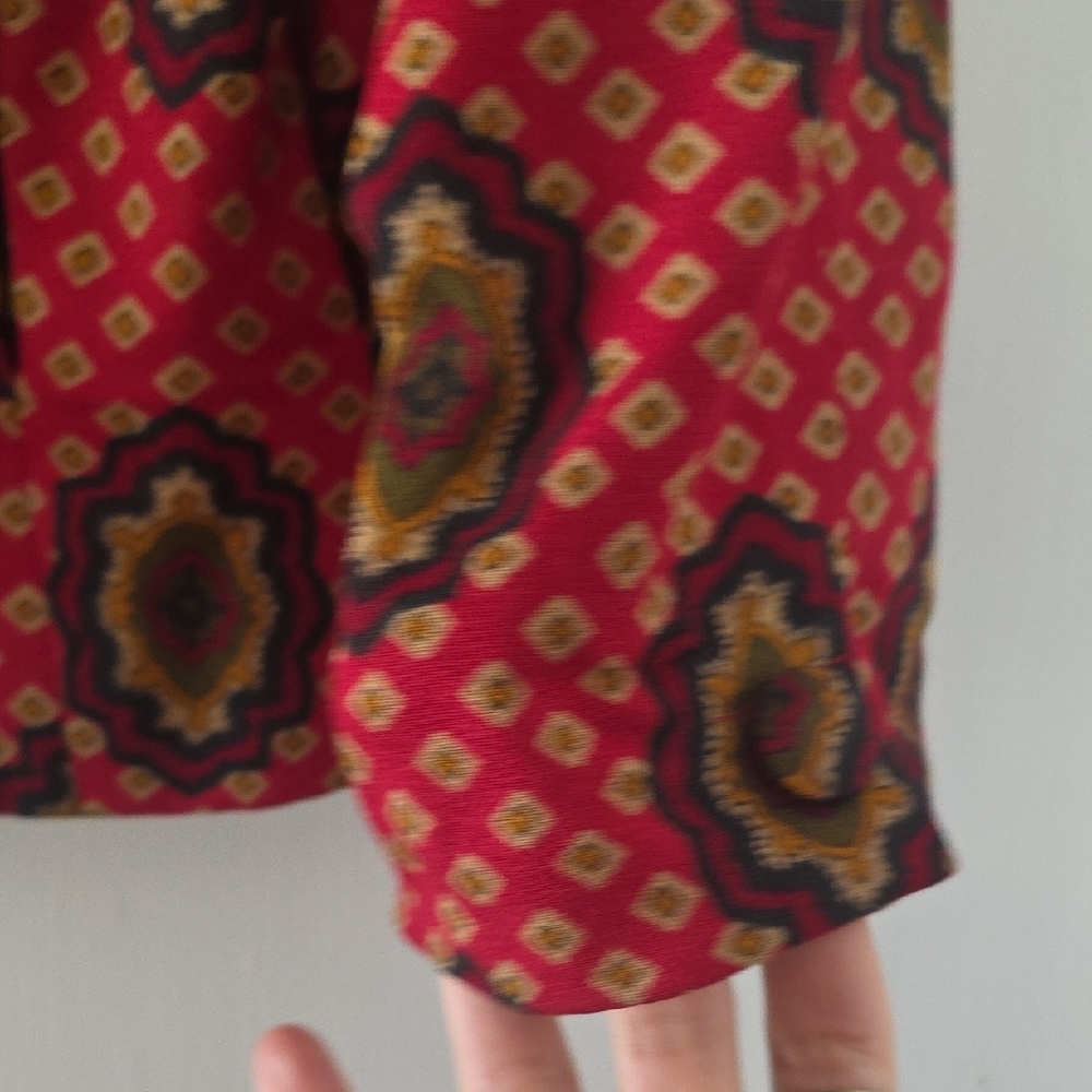 Red Patterned Women's Jacket - Picture 4 of 6